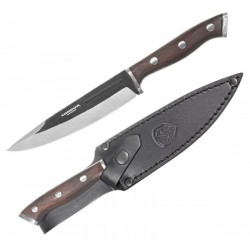 Couteau Condor Patagon Lame Acier 420HC Drop Point Manche Noyer Etui Cuir Made El Salvador CTK12259SS - Livraison Gratuite