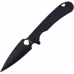 Couteau Daggerr Knives Arrow Black Lame Acier D2 Manche G10 Linerlock Clip DGRFM021BKBW - Livraison Gratuite