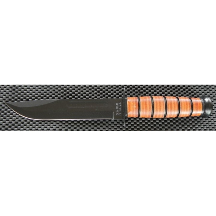 Couteau Ka Bar US Army Fighting Knife Acier Carbone 1095 Manche Cuir Etui Kydex Made In USA KA5020 - Livraison Gratuite