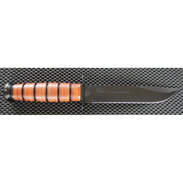 Couteau Ka Bar US Army Fighting Knife Acier Carbone 1095 Manche Cuir Etui Kydex Made In USA KA5020 - Livraison Gratuite