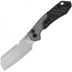 Couteau Automatique Kershaw Launch 14 Lame Acier CPM-154 Cleaver Manche Gray Alu/FCarbone Clip USA KS7850 - Livraison Gratuite