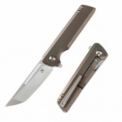 Couteau Kansept Anomaly Bronze Manche Titane Lame Acier CPM-S35VN Tanto FrameLock IKBS Clip K2038T1 - Livraison Gratuite