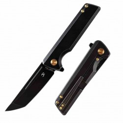 Couteau Kansept Anomaly BlackWash Manche Titane Lame Acier CPM-S35VN Tanto FrameLock IKBS Clip K2038T2 - Livraison Gratuite