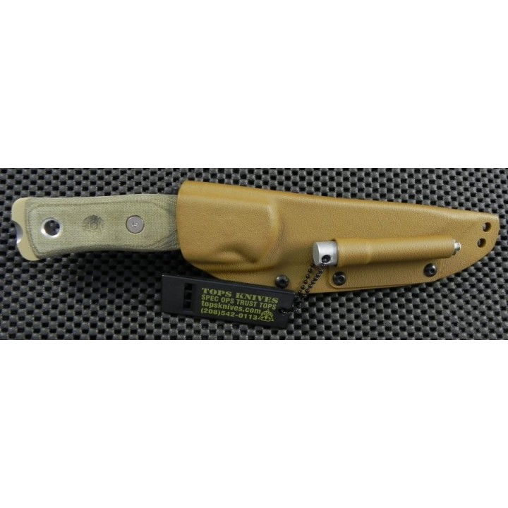 Couteau de Survie Tops B.O.B. Hunter Brothers of Bushcraft Acier 1095 Made In USA Manche Micarta TPBROSTAN - Livraison Gratuite