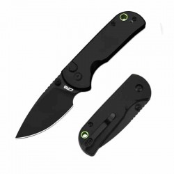 Couteau CJRB Cutlery Mica Black Lame Acier AR-RPM9 Black Manche Aluminum Button Lock IKBS Clip J1934BBK - Livraison Gratuite