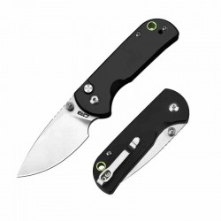 Couteau CJRB Cutlery Mica Black Lame Acier AR-RPM9 Satin Manche Aluminum Button Lock IKBS Clip J1934BK - Livraison Gratuite