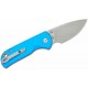 Couteau CJRB Cutlery Mica Blue Lame Acier AR-RPM9 Satin Manche Aluminum Button Lock IKBS Clip J1934BU - Livraison Gratuite