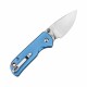 Couteau CJRB Cutlery Mica Blue Lame Acier AR-RPM9 Satin Manche Aluminum Button Lock IKBS Clip J1934BU - Livraison Gratuite