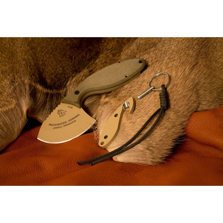 Couteau TOPS Backwoods Skinner Acier 1095 Manche Micarta + Bonus Guthook Etui Cuir Made In USA TPSKIN01 - Livraison Gratuite