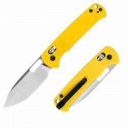 Couteau CJRB Hectare Yellow Lame Acier AR-RPM9 Sand Polish Manche G10 Crossbar IKBS Clip J1935YE - Livraison Gratuite