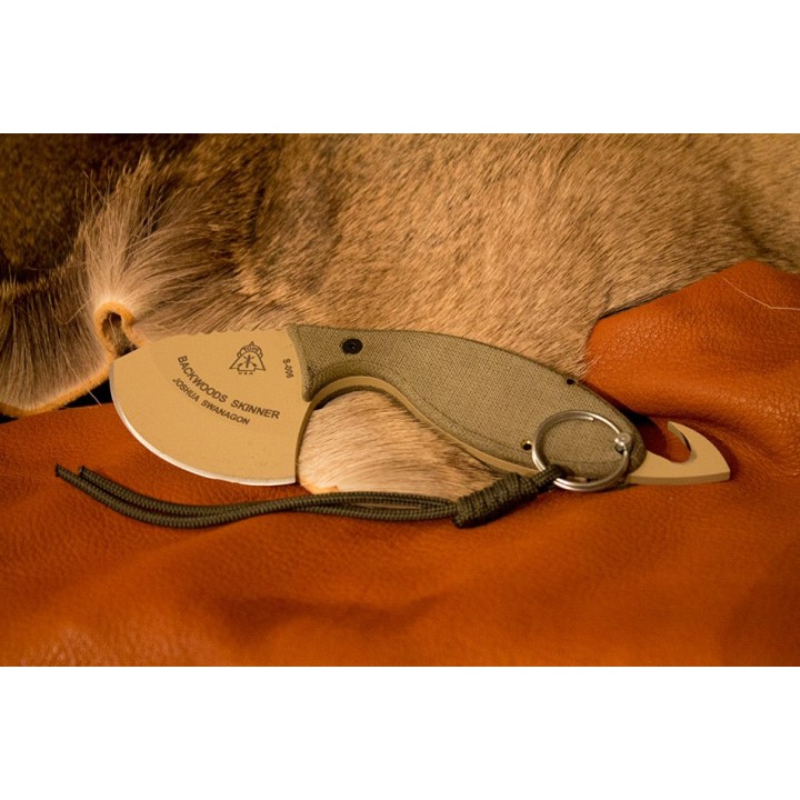 Couteau TOPS Backwoods Skinner Acier 1095 Manche Micarta + Bonus Guthook Etui Cuir Made In USA TPSKIN01 - Livraison Gratuite