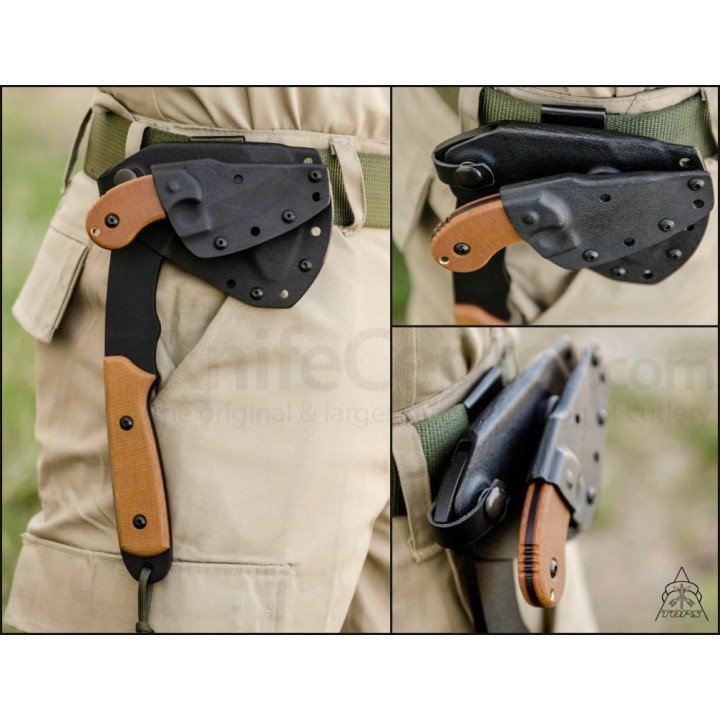 Set Tops Wolf Pax 2 Combo Tomahawk + Couteau Acier Carbone 1095 Etui Kydex Made In USA TPWPAX02 - Livraison Gratuite