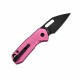 Couteau CJRB Mini Pyrite Pink Wharncliffe Lame Acier AR-RPM9 Black Button Lock IKBS Clip J1933BPK - Livraison Gratuite