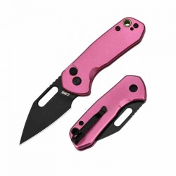 Couteau CJRB Mini Pyrite Pink Wharncliffe Lame Acier AR-RPM9 Black Button Lock IKBS Clip J1933BPK - Livraison Gratuite