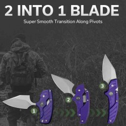 Couteau CIVIVI Typhoeus Purple Push Dagger Lame Acier 14C28N Black Manche Aluminum Etui Cuir CIVC210362 - Livraison Gratuite