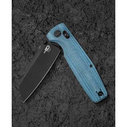 Couteau Bestech Slasher Blue Manche Micarta Lame Acier D2 IKBS Axis Lock Clip BTKG56C2 - Livraison Gratuite