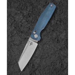 Couteau Bestech Slasher Blue Manche Micarta Lame Acier D2 SW IKBS Axis Lock Clip BTKG56C1 - Livraison Gratuite