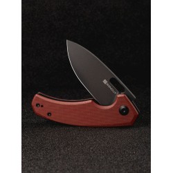 Couteau SENCUT Acumen Burgundy Manche G10 Lame Black Acier 9Cr18MoV IKBS Linerlock Clip SA06B - Livraison Gratuite