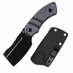 Couteau Kansept Korvid S Lame Acier 14C28N Black Cleaver Manche Micarta Etui Kydex KG2030A1 - Livraison Gratuite