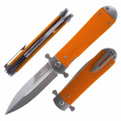 Couteau Ganzo Adimanti Samson Orange Lame Acier D2 Manche G10 Linerlock Clip GASAMSONOR - Livraison Gratuite