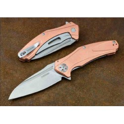 Couteau Kershaw Copper Natrix XL Lame Acier D2 Manche Cuivre KIVT Framelock Clip KS7008CU - Livraison Gratuite