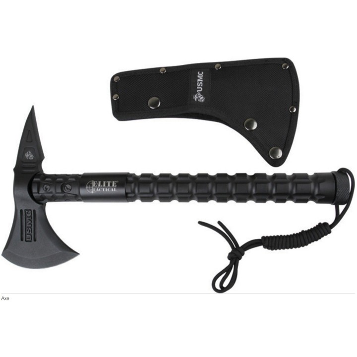 Hache Tomahawk USMC Elite Tactical Axe BRUISER Acier 440C Manche FRN USMX001 - Livraison Gratuite