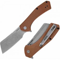 Couteau Kershaw Static Brown Micarta Lame Cleaver Lame Acier D2 SW KIVT Linerlock Clip KS3445MCB - Livraison Gratuite