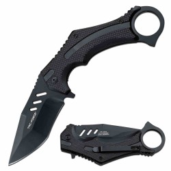 Lot de 3 Couteau Karambit Black Lame Tanto Acier 3Cr13 Manche ABS Linerlock Clip Tac Force TF1044BK - Livraison Gratuite