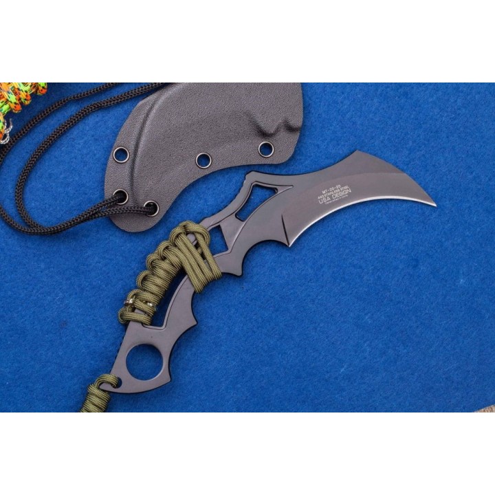 Lot de Couteaux 2 Karambit Mtech Modified Karambit Acier 440 Manche Paracorde Etui Kydex MT2020T - Livraison Gratuite