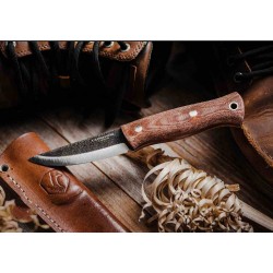 Couteau Condor Trivittata Puukko Lame Acier Carbone 1095 Manche Micarta Etui Cuir Salavador CTK396134HC - Livraison Gratuite