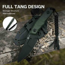 naifu® Couteau de Survie & Bushcraft à Lame Fixe 9,5CM Full Tang (3CR13)–  Allume-Feu Intégré dans le Manche – Couteau Militaire –EDC – Étui Rigide et  Aiguiseur Diamanté : : Sports et