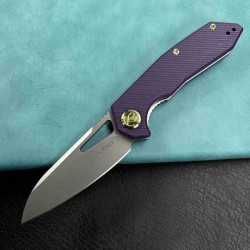 Couteau KUBEY Vagrant Purple Manche G10 Lame Acier M390 Sandblast IKBS Linerlock Clip KUB291S - Livraison Gratuite