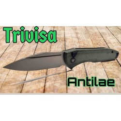 Couteau Antliae OD Green Manche Micarta OD Lame Acier 14C28N SW IKBS Button Lock Clip TVTY22GM14 - Livraison Gratuite