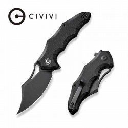 Couteau CIVIVI Chiro Black Manche G10 Lame Acier 14C28N Blk Clip Point IKBS Linerlock Clip CIVC230461 - Livraison Gratuite