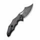 Couteau CIVIVI Chiro Black Manche G10/Carbon Fiber Lame Acier Damas Clip Point IKBS Clip CIVC23046DS1 - Livraison Gratuite