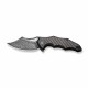 Couteau CIVIVI Chiro Black Manche G10/Carbon Fiber Lame Acier Damas Clip Point IKBS Clip CIVC23046DS1 - Livraison Gratuite