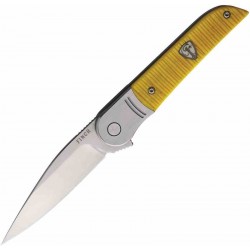 Couteau Finch STINGER Yellow Jacket Manche Os Lame Acier 154CM Bolster Lock IKBS Clip FKCST367 - Livraison Gratuite