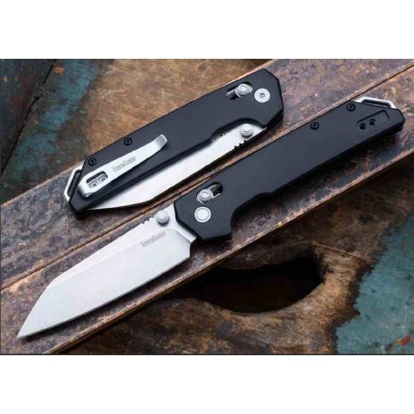 Couteau Kershaw Iridium DuraLock Reverse Tanto Lame Acier D2 SW Manche Alu IKBS Crossbar Lock Clip KS2038R - Livraison Gratuite