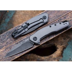 Couteau Kershaw Sanctum A/O Lame Acier 8Cr13MoV Blk Manche Gray Acier Clip Framelock KS1815 - Livraison Gratuite