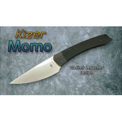 Couteau Kizer Momo Black Manche Aluminium Lame Acier 154CM IKBS Linerlock Clip KIV4663C1 - Livraison Gratuite