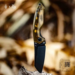 Couteau Kizer Towser K Yellow Lame Black Acier 154CM Manche Ultem IKBS Linerlock Clip KIV4593C6 - Livraison Gratuite