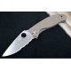 Couteau Spyderco Tenacious Brown Manche G10 Lame Acier CPM-M4 Serr Satin Liner Lock Clip SC122GBNM4PS - Livraison Gratuite
