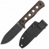 Couteau QSP Canary Fixed Blade Brown Lame Acier Cr8Mo2VSi BLK Manche Micarta Etui Kydex QS155A2 - Livraison Gratuite