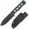 Couteau QSP Canary Fixed Blade Green Lame Acier Cr8Mo2VSi BLK Manche Micarta Etui Kydex QS155C2 - Livraison Gratuite