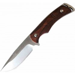 R15663 Couteau Remington Skinner Lame Acier 440 Manche Bois Etui Tan Nylon - Livraison Gratuite