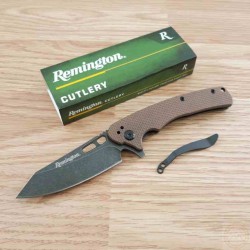 R15664 Couteau Remington EDC Brown Lame Acier D2 Manche G10 IKBS Linerlock Clip - Livraison Gratuite