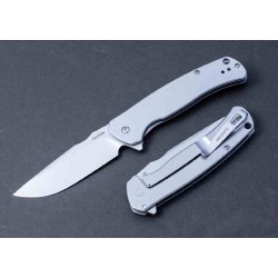 Couteau Kershaw Scour A/O Lame Acier 8Cr13MoV Drop Point Manche Acier Framelock Clip KS1416 - Livraison Gratuite