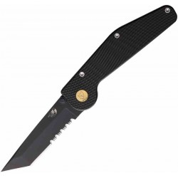 Couteau Automatique GT Knives Tanto Combo Edge Lame Acier ATS-34 Manche Aluminium Clip Made USA GT304 - Livraison Gratuite