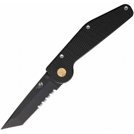 Couteau Automatique GT Knives Tanto Combo Edge Lame Acier ATS-34 Manche Aluminium Clip Made USA GT304 - Livraison Gratuite