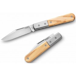 Couteau LionSteel Shuffler Barlow Olive Lame Acier M390 Manche Bois/Titane Slipjoint Made Italy LSTCK0112UL - Livraison Gratuite